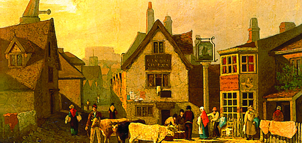 David Hodgson paiting of the Cinder Oven pub